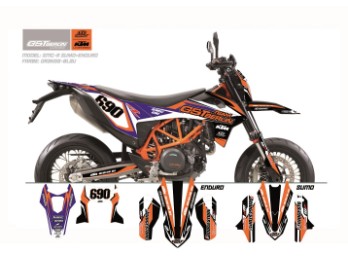 KTM GST Berlin Dekor 690 Enduro R / SMC R orange-blau