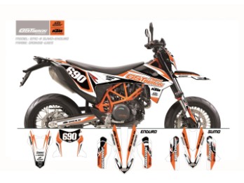 KTM GST Berlin Dekor 690 Enduro R / SMC R orange-weiß