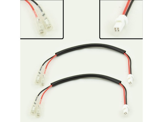 HS MotoParts Adapterkabel für Blinker mit zwei weiblichen Rundsteckern und 3,5 mm Durchmesser.