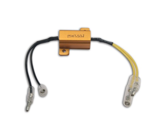 HS MotoParts Widerstand mit 7,5 Ohm und 25 W zur Anpassung der elektrischen Last bei LED-Blinkern.