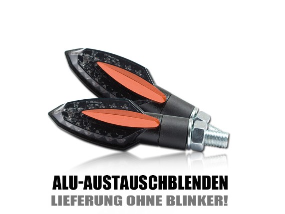HS MotoParts Austauschblende in Orange eloxiert für den SMD-LED-Blinker Sliver, passend für Blinker mit der Artikelnummer 284829.