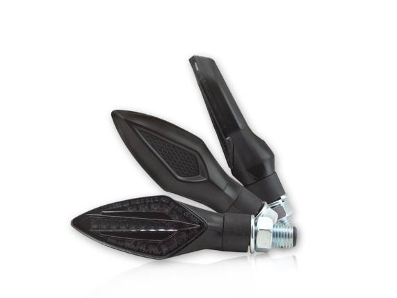 HS MotoParts SMD-Blinker Trident in Detailansicht mit M10-Gewinde und kompakter Bauform.