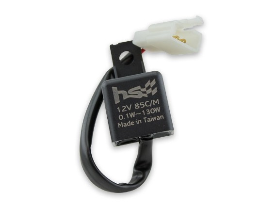 HS MotoParts LED Blinkrelais 2-polig mit 3er-Stecker, 2 Pins und ca. 130 mm Kabellänge.