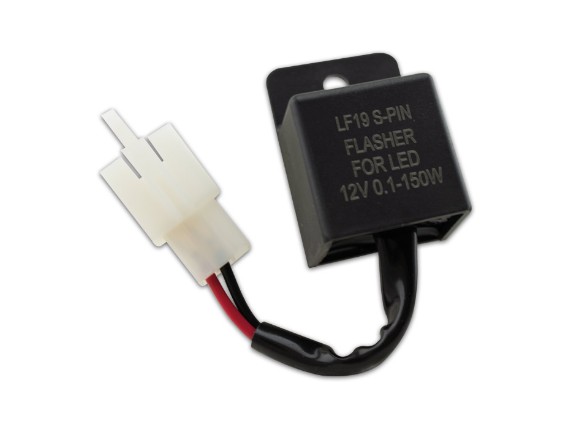 HS MotoParts LED-Blinkrelais 2-polig mit 3er-Stecker und Anschlusskabel für LED-Blinker.
