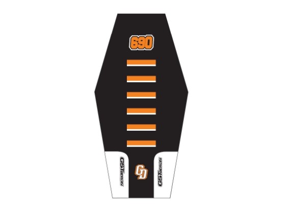 GD-GRIPSEATCOVER-17, KTM 690 schwarz/schwarz/orange/weiß