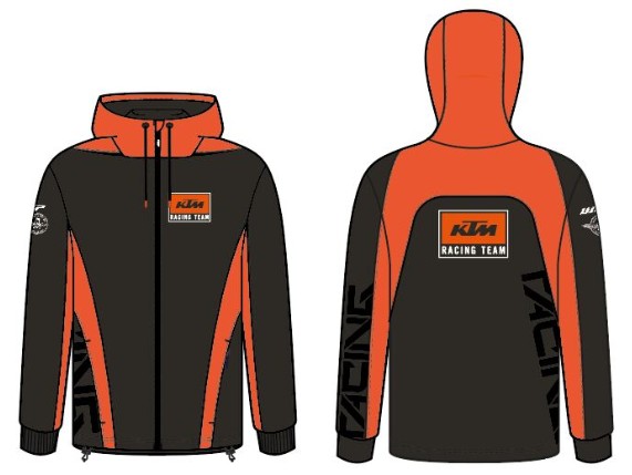 KTM Team Zip Hoodie Unisex Kapuzenjacke im KTM Factory Racing Design