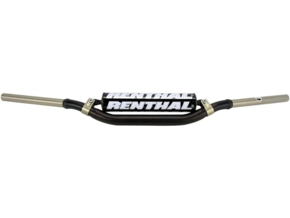 Renthal Twinwall 999 Motocross & Enduro Lenker in Schwarz mit patentierter Doppelrohr-Konstruktion aus hochfesten Aluminiumlegierungen. Der Lenker besitzt eine Breite von 813 mm, eine Höhe von 79 mm und einen Klemmdurchmesser von 28,6 mm. Inklusive Renthal Schaumstoff-Lenkerpolster.