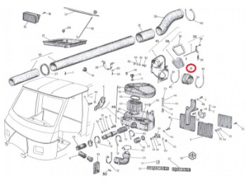 Faltenbalg Luftfilter Ape Car P2 (Vespa Car), TM