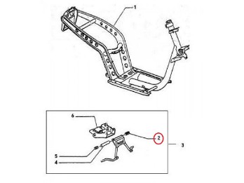 Feder Hauptständer links, Piaggio Zip 50