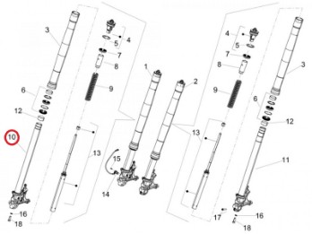 Gabelstand- / Tauchrohr rechts, Aprilia RS 660, 2020-25