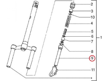 Gabelstand- / Tauchrohr Gilera Storm 50 2T AC TEC1T 1994-96