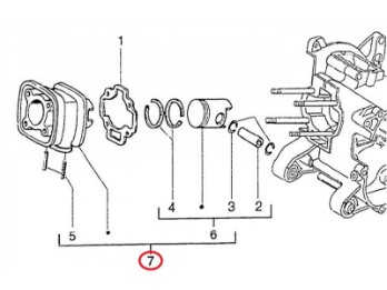 Zylinder GILERA DNA Runner 50, PIAGGIO NRG NTT Quartz 50