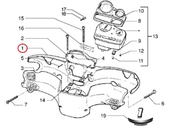 Lenkerabdeckung vorne Gilera Stalker 50