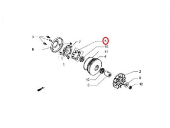 Variatorrollensatz 24x18 mm, 23,0 g, Piaggio Hexagon 250 GT 4T LC 1998-2001