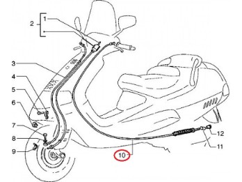 Bremszug hinten Piaggio Hexagon 125 150 180 250