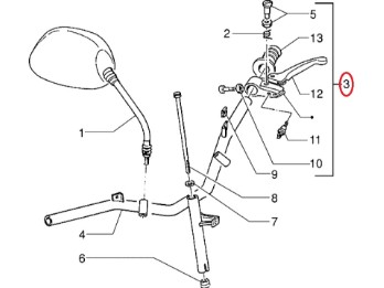 Bremshebel links, Gilera Easy moving, Piaggio Zip Fast Rider