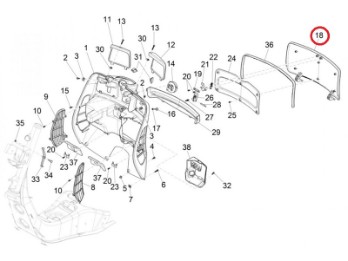 Gepäckfachklappe Vespa GTV HPE 300 Sei Giorni ABS