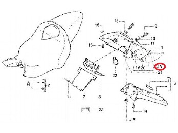 Blinker hinten, rechts, Gilera DNA 50 125 180