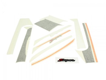Dekorsatz, anthrazit, orange, Vespa GTS 250 300 Super 125