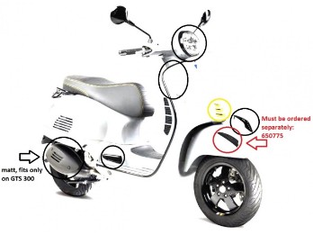 Dekor Zierstück Satz Vespa GTS 125 150 250 300 GTS Super