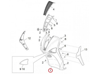 Frontschild blau, Piaggio Liberty 125 150