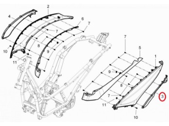 Seitenverkleidung links Piaggio Beverly 125 300 350