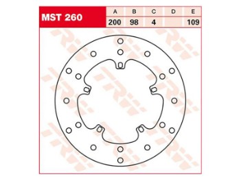 Bremsscheibe MST260, Derbi Gilera LML Malaguti Piaggio Vespa