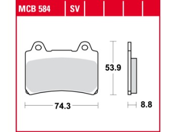 MCB584SV, TRW Bremsbelagsatz, Sintermetall, homologiert ECE R90