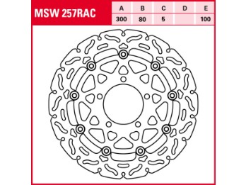 MSW257RAC TRW Bremsscheibe, Kawasaki  ER-6F, ER-6N, Versys, Z 750 1000, ZX-6R