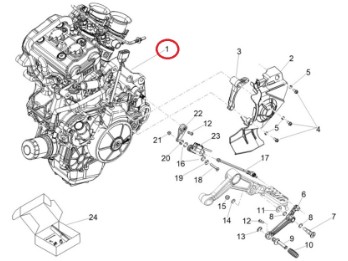 Motor 660 ccm, 4T 8V, Euro 5, Aprilia RS, Tuono 660