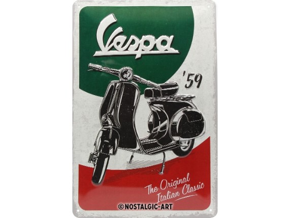22283, Blechschild 20x30cm Vespa-The Italia