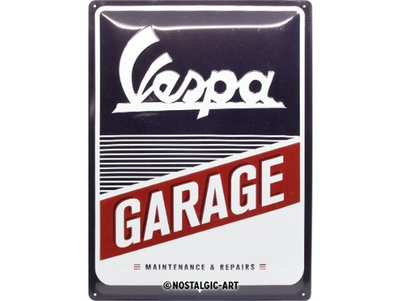 23257, Blechschild 30x40cm Vespa-Garage