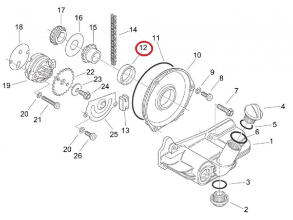 Wellendichtring Ölpumpe PIAGGIO