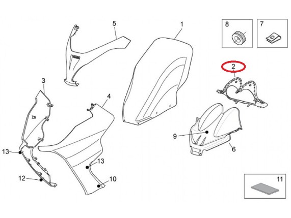 Frontschild, Instrumente Verkleidung grau