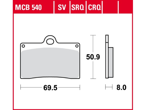 MCB540SV TRW Bremsbelagsatz, Sintermetall, 
