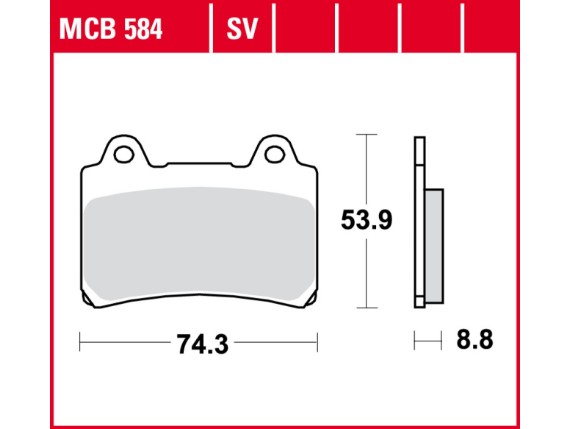 TRW Bremsbelagsatz, MCB584SV, Sintermetall, homologiert ECE R90