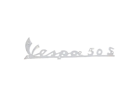 Schriftzug Vespa 50 S Beinschild vorne