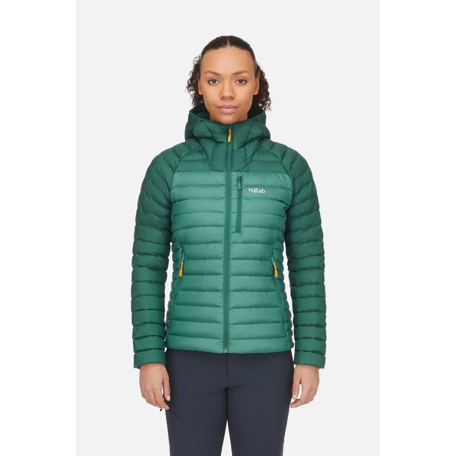 Rab Microlight Alpine Down Jacket Women Green. Eucalyptus