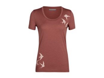 icebreaker | Merino Tech Lite II T-Shirt mit U-Ausschnitt Swarming Shapes Damen
