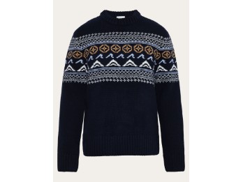 Knowledge Cotton Apparel | Lambswool Crew Neck Knit RWS Men