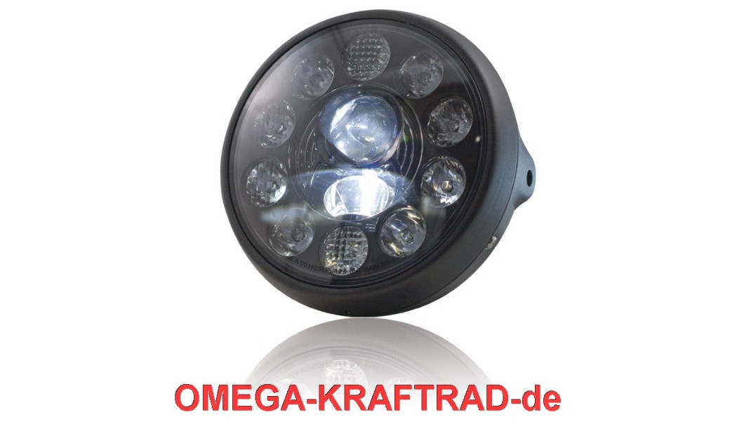 LED-Scheinwerfer »British-Style« 7-Zoll mit Tagfahrlicht und Kurvenlicht, Scheinwerfer & Lampenhalter, Beleuchtung & Hupe, Shop Krad-Werk