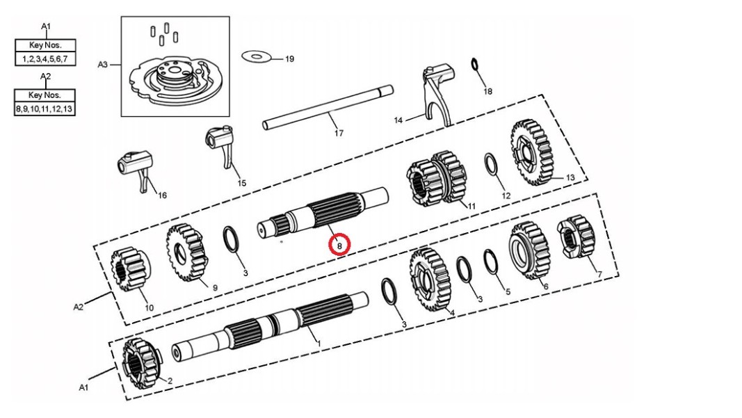 550216/E, Getriebeausgangswelle