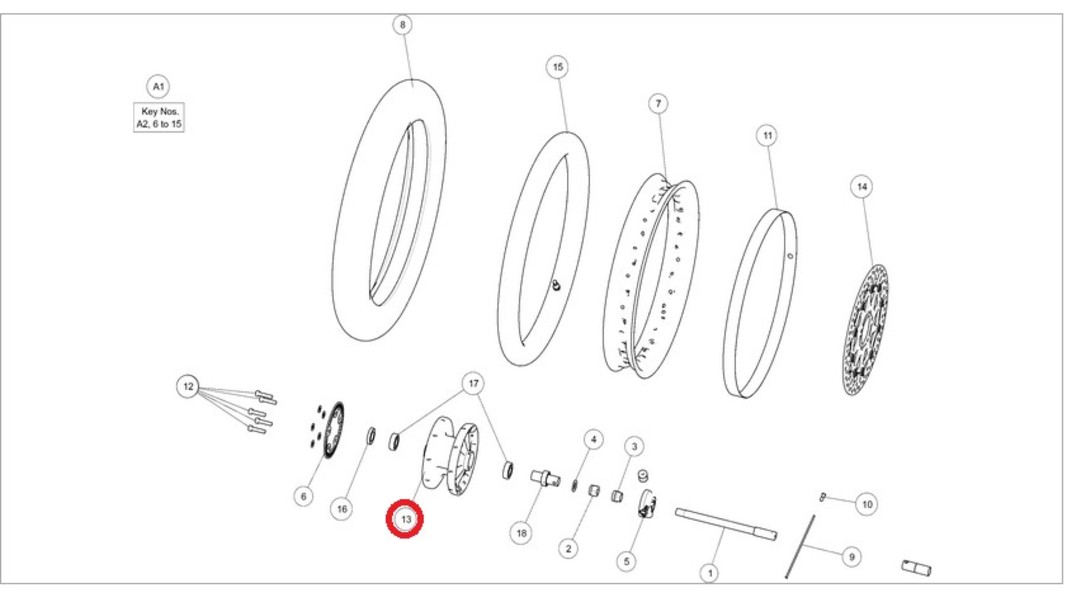 RAJ00030/A, Radnabe vorne schwarz