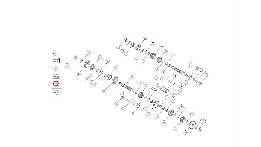 RLL00052/A, Getriebeausgangswelle komplett