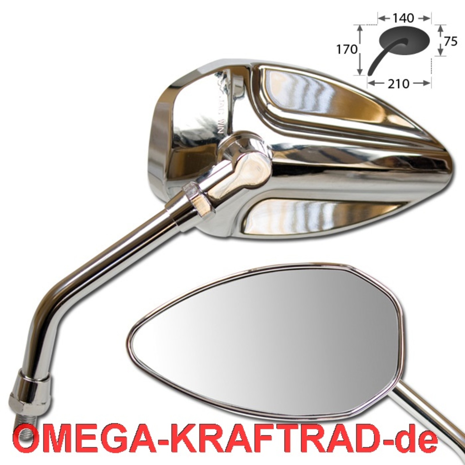 Motorradspiegel universal, zum Anschrauben Danzer DDR-Autoteile