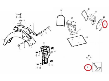 Rückstrahler rot hinten