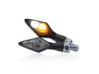 LED-Blinker Standlichtkombi "Spark" schwarz Paar getönt Aluminium