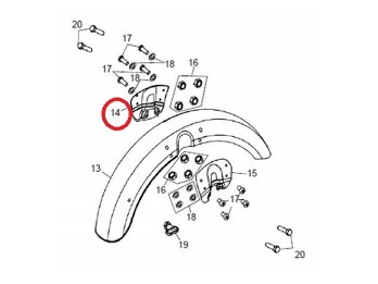 Halterung links chrome