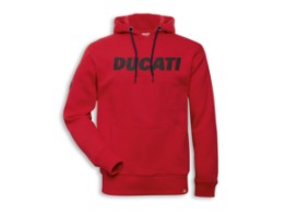 RED HOODED LOGO SWEATSHIRT